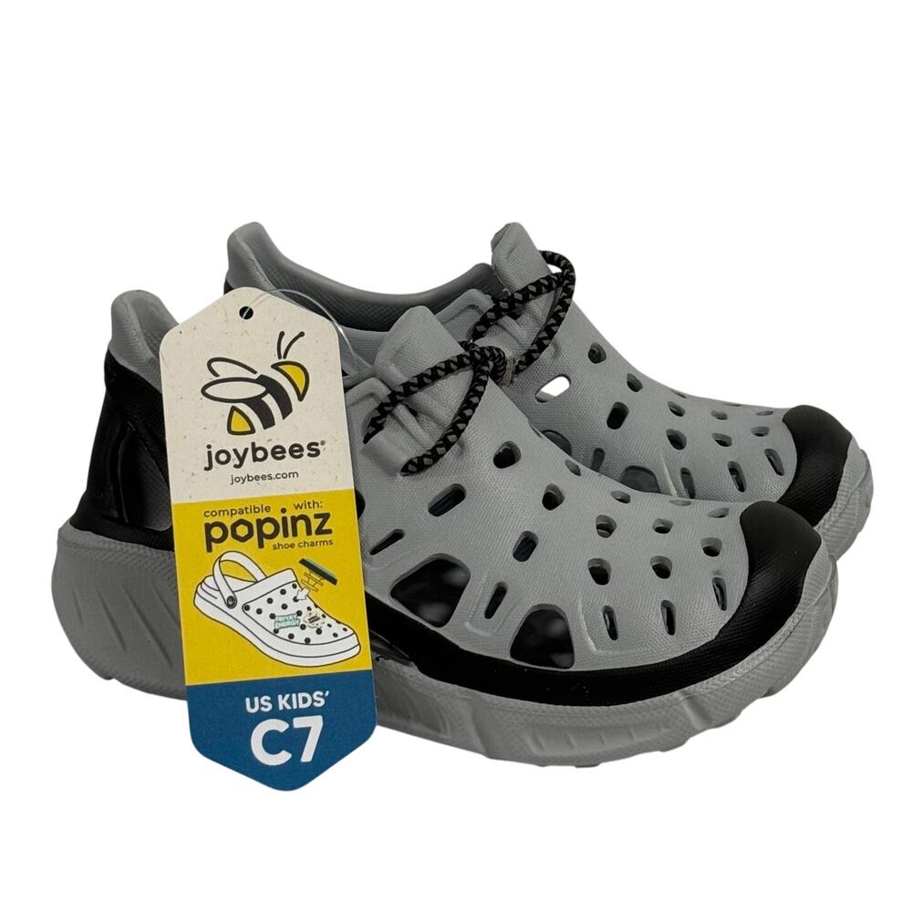 Joybees Kids Skate Sneaker Slip On EVA Water Shoe Gray Black Comfort Sz C7 NWT